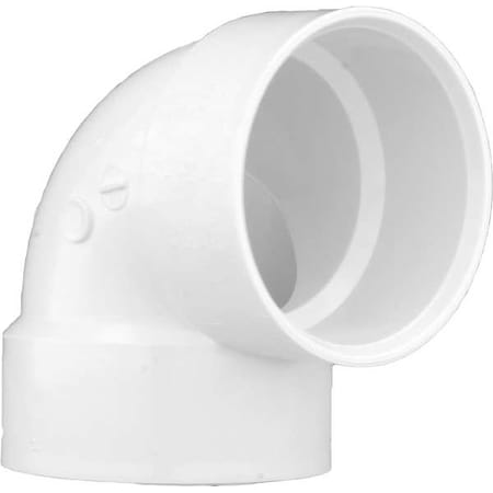 Zoro Select PVC Elbow, 90 Degrees, Vent, Hub, 3 in Pipe Size 1WKT6