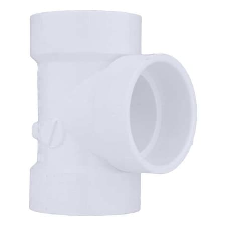 Zoro Select PVC Vent Tee, Hub, 1-1/2 in Pipe Size 1WKU8