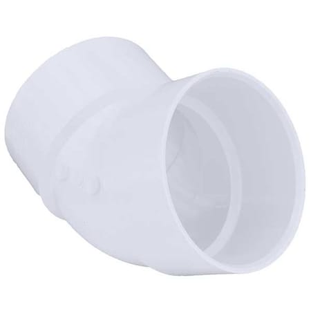 Zoro Select PVC 45 Degree Elbow, Hub, 6 in Pipe Size 1WKV9