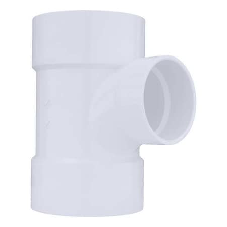 Zoro Select PVC Sanitary Tee, Hub, 6 in x 6 in x 4 in Pipe Size 1WKV3