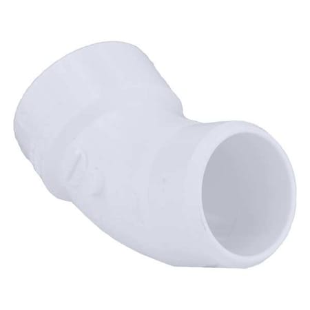 Zoro Select PVC Street Elbow, 45 Degrees, Hub x Spigot, 6 in Pipe Size 1WKW1
