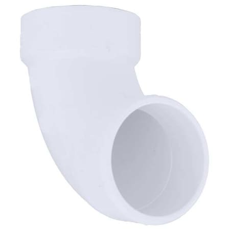 Zoro Select PVC 90 Degree Street Elbow, Hub x Spigot, 2 in Pipe Size 1WKB1