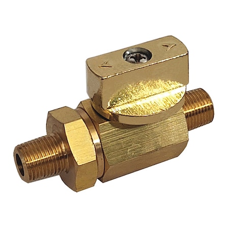 Zoro Select 1/8" MNPT Brass Ball Valve Inline G-BVRM-18M