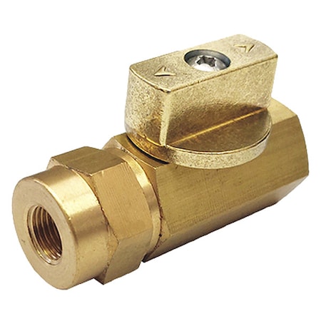 Zoro Select 1/8" FNPT Brass Ball Valve Inline 1WMN2