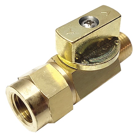 Zoro Select 1/8" FNPT x MNPT Brass Ball Valve Inline G-BVRM-18MF