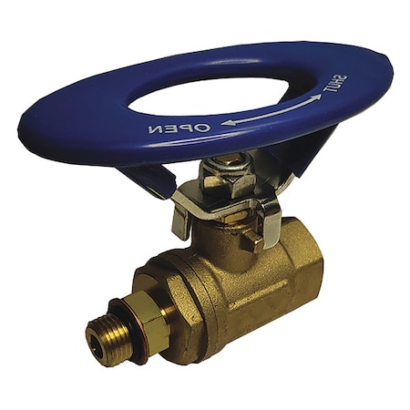 Zoro Select 1/2" FNPT x MNPT Brass Ball Valve Inline G-BVOM-50