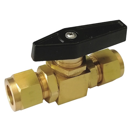 Zoro Select 1/2" Compr Brass Mini Ball Valve Inline G-PMYS-50