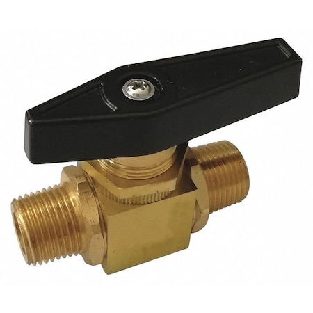 Zoro Select 3/8" MNPT Brass Mini Ball Valve Inline G-PMMS-38