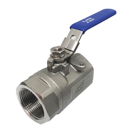 Zoro Select 1/2" FNPT Stainless Steel Ball Valve Inline 06Q221N06012