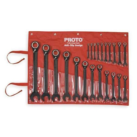 PROTO Ratcheting Wrench Set, Metric, 6 mm to 36 mm, 22-Piece JSCVM-22S