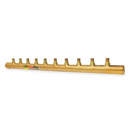 Pureflow PEX Press Manifold, Copper, 1 x 1/2 In PEX 65610