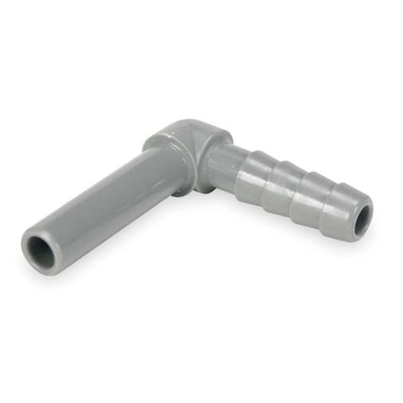 John Guest Barbed Fitting Elbow, 1/4 in Tube Size, Acetal, Gray, 10 PK PI291208S-PK10