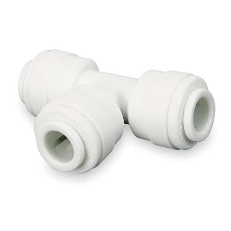 John Guest Push-Fit Tee Fitting, 3/8 in Tube Size, Acetal, White, 10 PK CI0212W-PK10