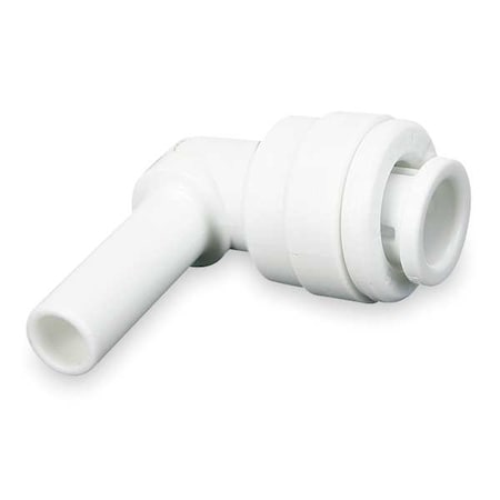 John Guest Push-Fit Elbow Fitting, 1/4 in Tube Size, Acetal, White, 10 PK CI221208W-PK10
