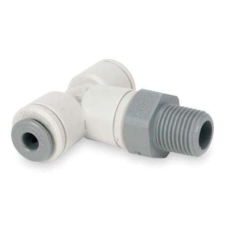 John Guest Push-Fit Tee Fitting, 1/4 in Tube Size, Polypropylene, White, 10 PK PP100821W-PK10