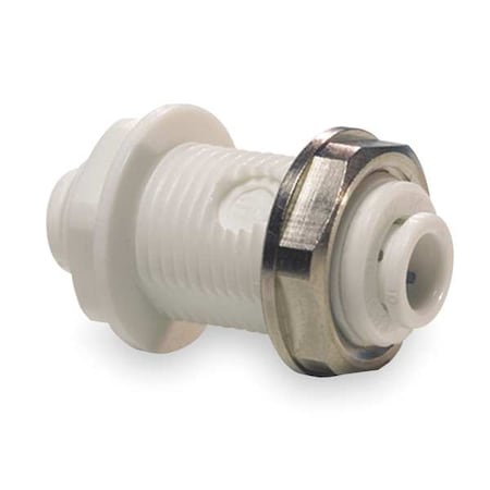 John Guest Push-Fit Adapter Fitting, 1/4 in Tube Size, Polypropylene, White, 10 PK PP1208W-PK10