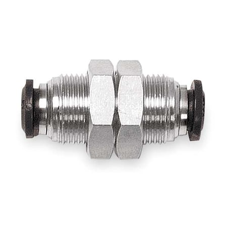 Aignep Usa Push-Fit Union Fitting, Push-to-Connect x Push-to-Connect, 6mm Tube OD, Metal, 5 PK 50050N-6-PK5