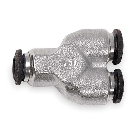 Aignep Usa Push-Fit Wye Fitting, Push-to-Connect x Push-to-Connect x Push-to-Connect, 3mm Tube OD, Metal, 5 PK 50310N-3-PK5