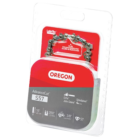 Oregon Saw Chain, 16 In., .050 In., 3/8 In. Pitch S57
