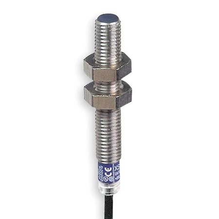 Telemecanique Sensors Cylindrical, Inductive Proximity Sensor, 8 mm Dia., Stainless Steel, 2 m, Bare Wire, 3 Wires, Shielded XS508B1PAL2