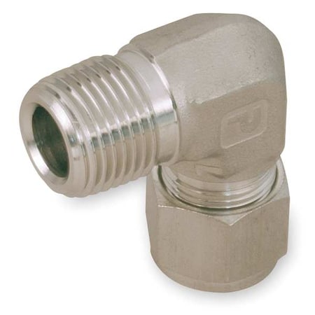 Parker Elbow, Steel, Comp. 1/4 in, MNPT 1/4 in 4MSEL6N-S