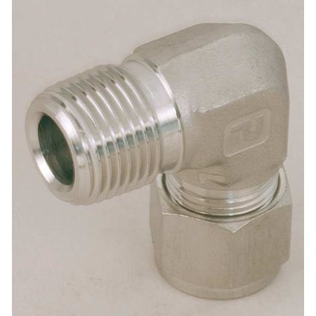 Parker Elbow, Steel, Comp. 3/8 in, MNPT 1/2 in 6MSEL4N-S