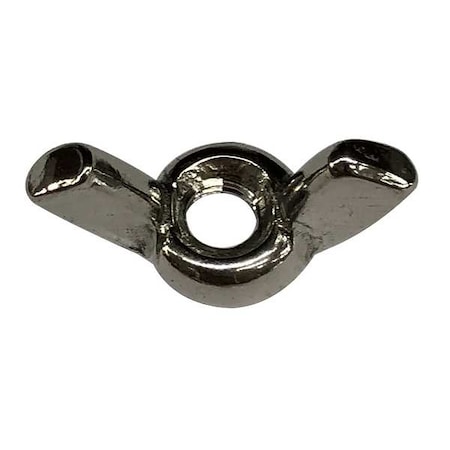 Zoro Select Wing Nut, #10-32, Stainless Steel, Plain, 0.469 in Ht, 0.91 in Max Wing Span, 25 PK 1WY91