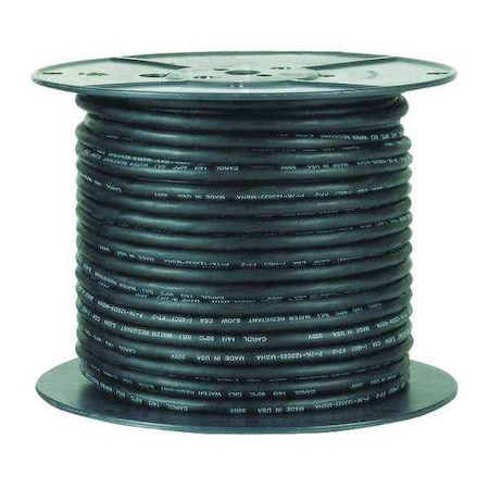 Zoro Select Portable Cord, SOOW, 6 AWG, 3 C, Black, EPDM Rubber, Stranded, 600V, Indoor/Outdoor, 100 ft E3711