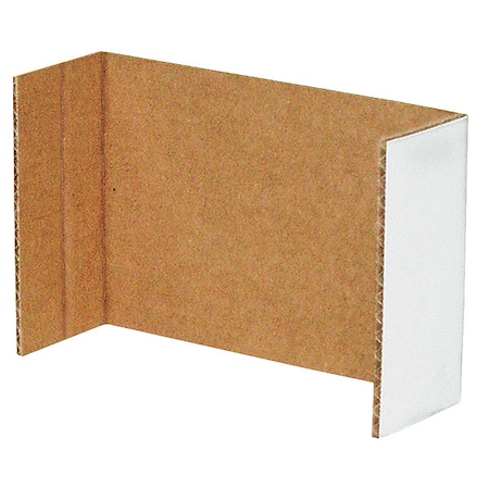 Packaging Of America Cardboard Corrugated Shelf Bin Divider, White, 10 in L, 2 in H, 100 PK 1W864