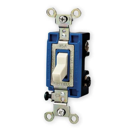 Hubbell Wiring Device-Kellems Wall Swtch, 1-Pol, 120/277V, 15A, Ivry, Toggl CS115I