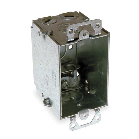 Raco Electrical Box, 12.5 cu in, Switch Box Type, 1 Gang, Galvanized Zinc, Rectangular Shape 518