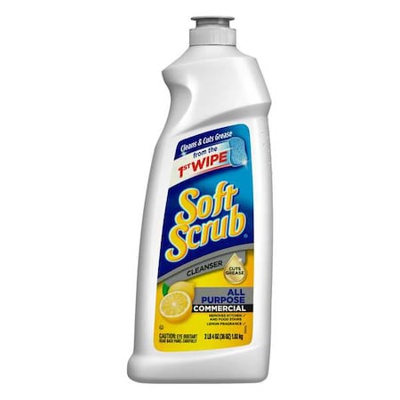 Soft Scrub Bathroom Cleaner, Bottle, Lemon, White, PK6 15020