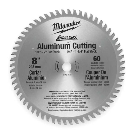 Milwaukee Tool 8", 60-Teeth Flat Stock Circular Saw Blade 48-40-4530