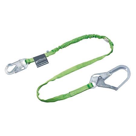 Miller Manyard(TM) HP Shock Absorbing Lanyard, 6 ft. Length, Snap Hook, Steel, 1 Leg(s) 219TWRS-Z7/6FTGN