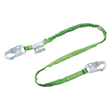 Miller Manyard(TM) HP Shock Absorbing Lanyard, 6 ft. Length, Snap Hook, Steel, 1 Leg(s) 216TWLS-Z7/6FTGN