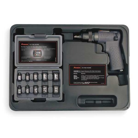 Ingersoll-Rand Air Impact Wrench Kit, 1/4 In., 14,500 rpm 2101KA