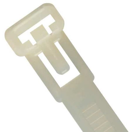 Power First Cable Tie, 8 in L, 1-7/8 in Max Bundle Dia., Natural, Nylon 6/6, 50 lb Strength, 500 PK 36J198