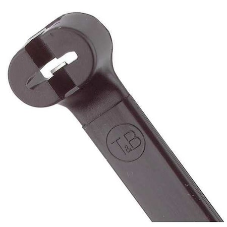 Ty-Rap Cable Tie, 13-1/2 in L, 4 in Max Bundle Dia., Black, Nylon 6/6, 120 lb Strength, 500 PK TY27MX