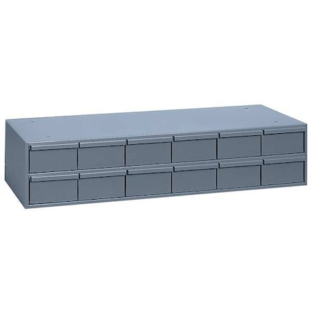 Durham Mfg Drawer Bin Cabinet with Prime Cold Rolled Steel, WxDxH is 33-13/16 x 12-5/16 x 7-3/8 013-95
