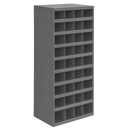 Durham Mfg Prime Cold Rolled Steel Pigeonhole Bin Unit, 12 in D x 42 in H x 17 7/8 in W, 9 Shelves, Gray 358-95