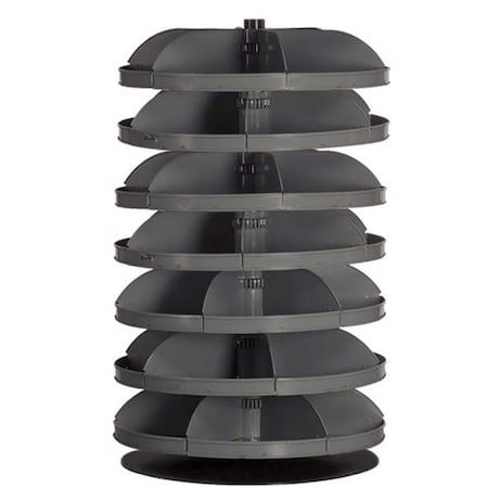 Durham Mfg Prime Cold Rolled Steel Revolving Storage Bin, 34 in D x 65 3/4 in H x 34 in W, 6 Shelves, Gray 1307-95