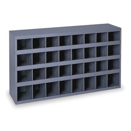 Durham Mfg Prime Cold Rolled Steel Pigeonhole Bin Unit, 8 1/2 in D x 19 1/4 in H x 33 3/4 in W, 4 Shelves 344-95