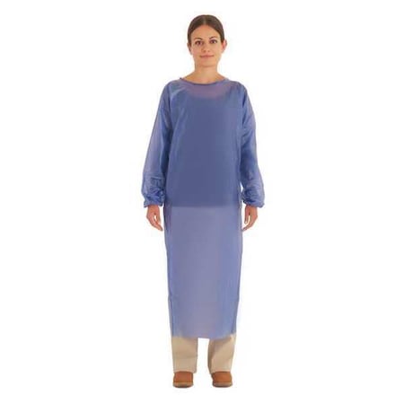 Ansell Apron, Vinyl, Blue, 54 in, L 56-903