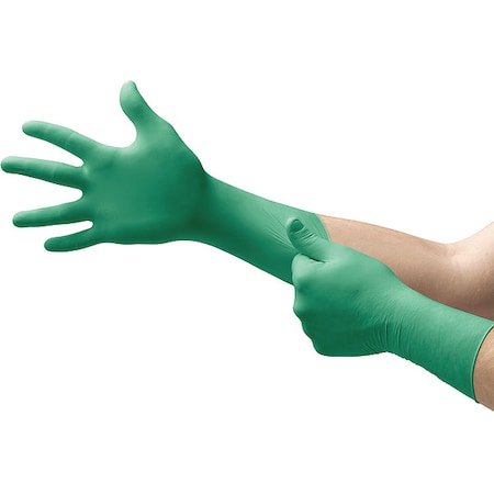 Ansell Cleanroom Gloves, 5 ISO Class, Neoprene, 11 1/2 in L, 7 mil, Green, M, 200 PK 73-701