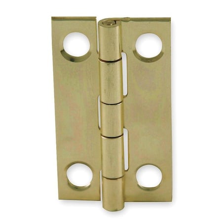 Zoro Select Door and Butt Hinge, Brass, Full Surface Mounting, 7/16 in Leaf W x 1 1/2 in Leaf H, Bright Brass 1XMC4