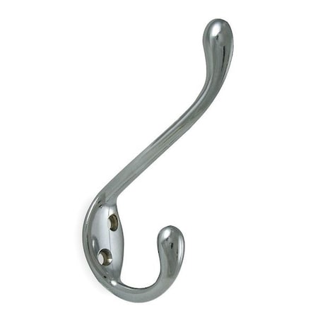 Zoro Select Coat and Garment Hook, 2 Ends, Chrome 1XNG3