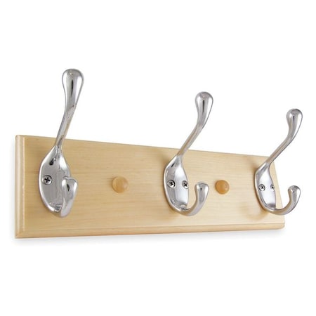 Zoro Select Coat and Garment Rack, 3 Hook, Chrome 1XNH8