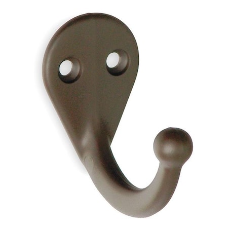 Zoro Select Coat and Hat Hook, Bronze, L 1 3/4 In 1XNH3