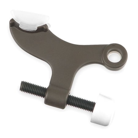 Zoro Select Hinge Pin Door Stop, Steel, Bronze, 2"H x 1-3/4"W 1XNN9