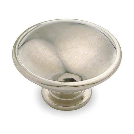 Zoro Select Cabinet Knob, Zinc, Satin Nickel, Proj. 7/8", PK.5 1XNR4